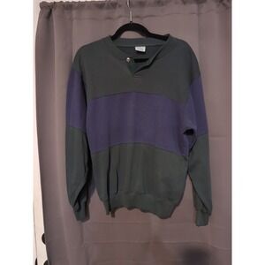 Cheetah Mervyns Men's Small Sweatshirt, Color Block Navy Green, Timeless Apparel